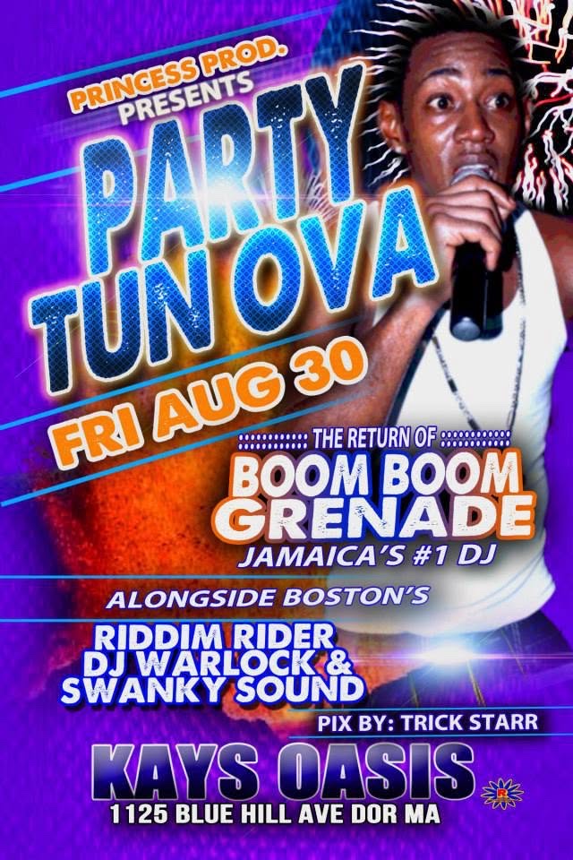 PARTY TUN OVA — THE RETURN OF BOOM BOOM GRENADE flyer