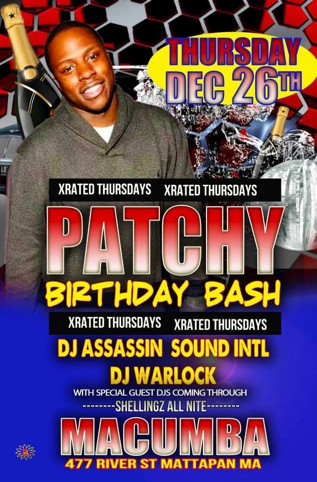 PATCHY BIRTHDAY BASH flyer — Mattapan, MA
