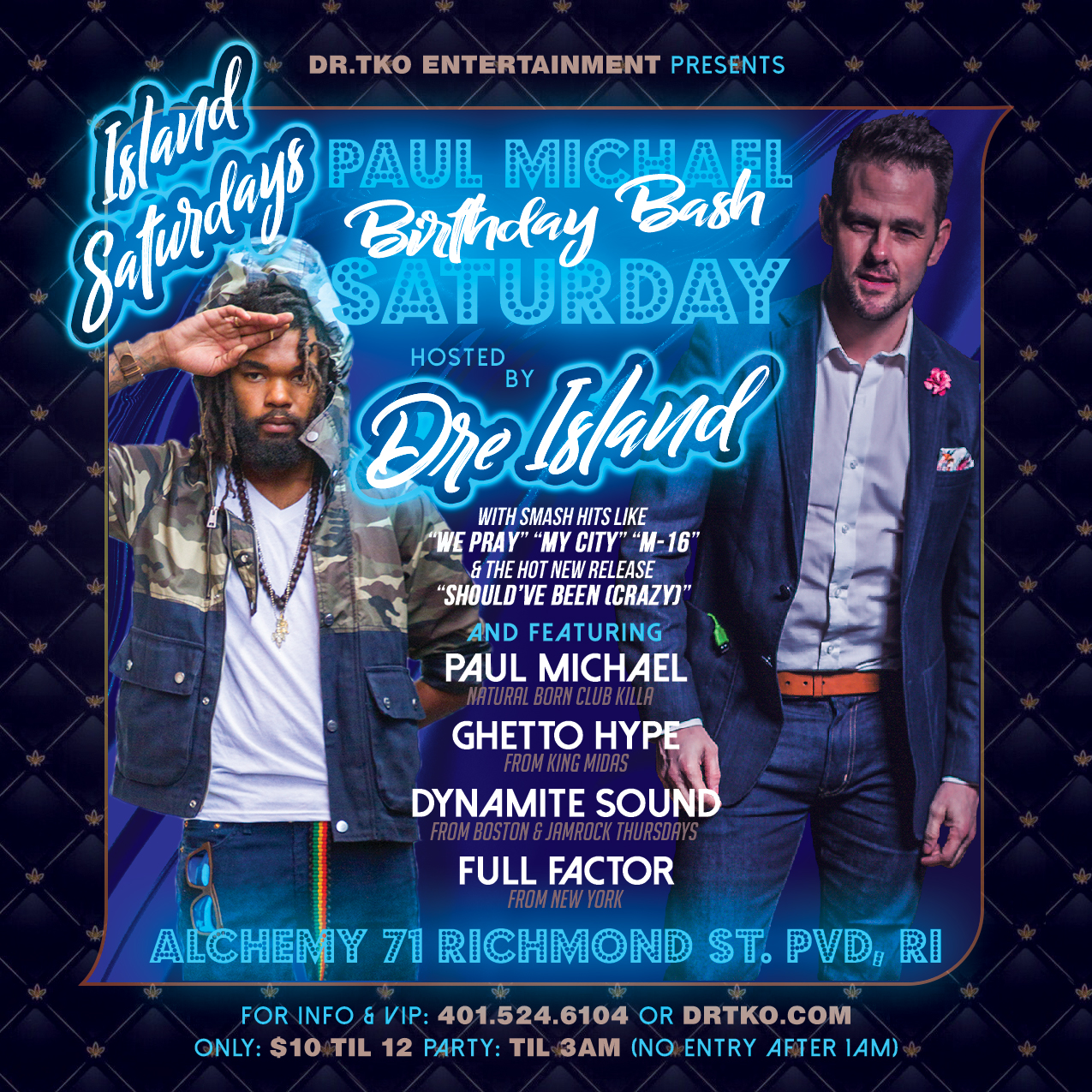 ISLAND SATURDAYS — PAUL MICHAEL BIRTHDAY BASH flyer