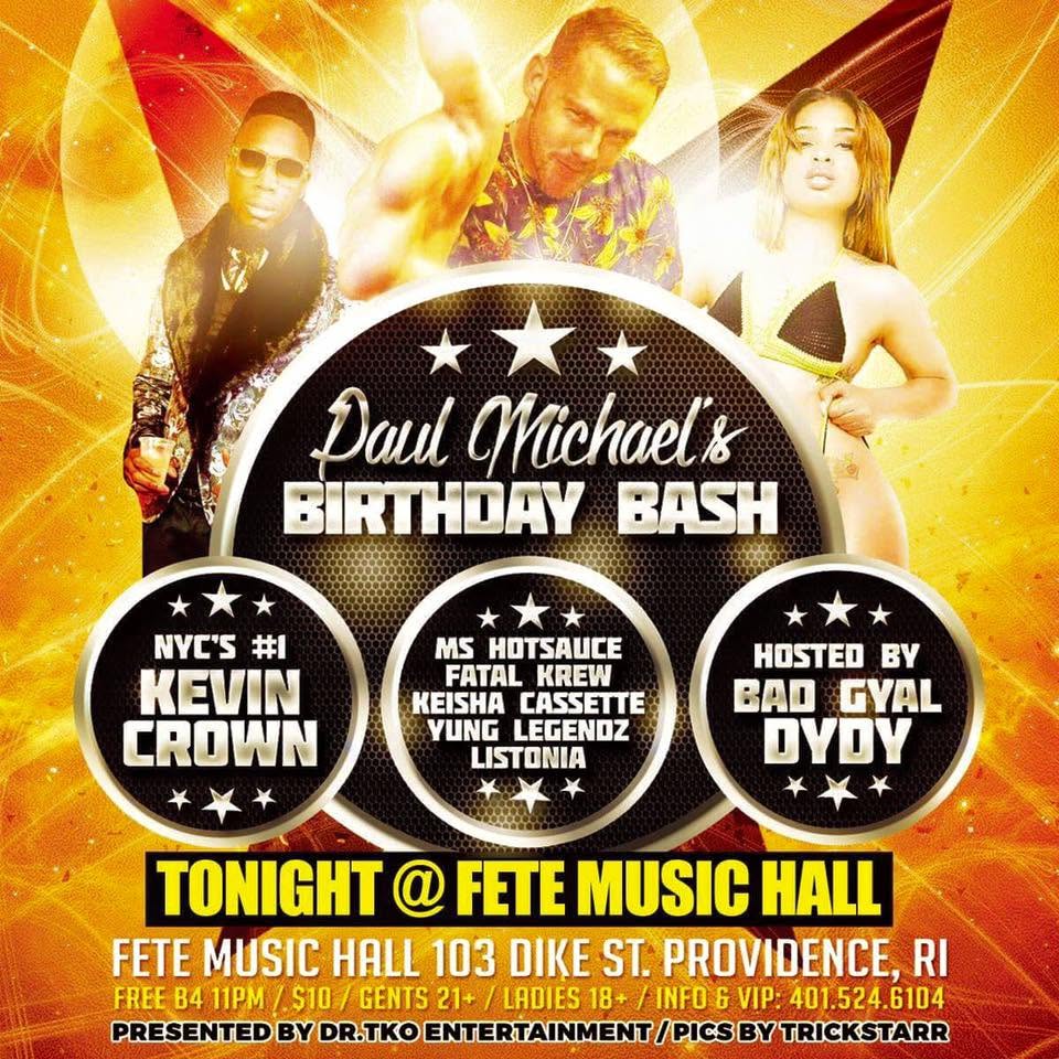 PAUL MICHAEL'S BIRTHDAY BASH flyer