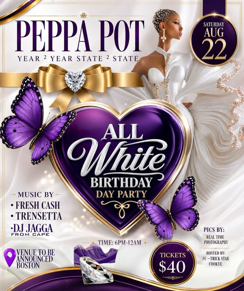 PEPPA POT — ALL WHITE BIRTHDAY DAY PARTY flyer
