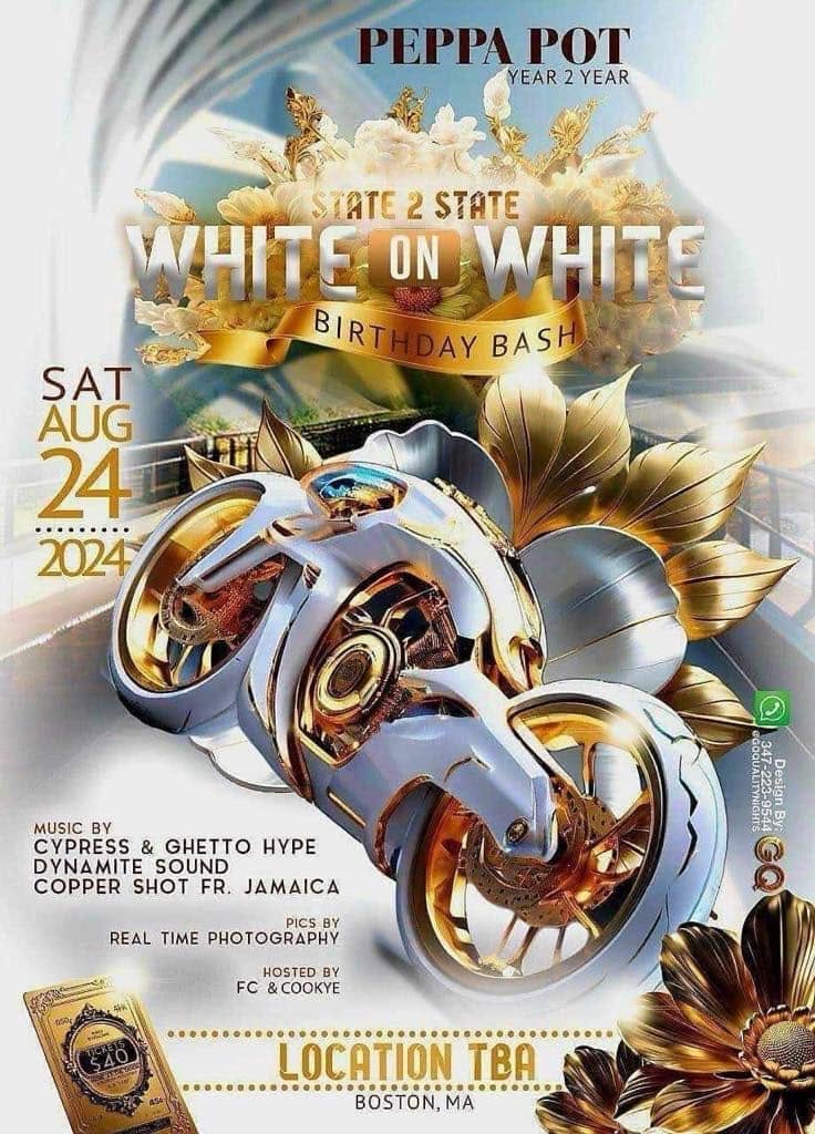 WHITE ON WHITE — STATE 2 STATE BIRTHDAY BASH flyer
