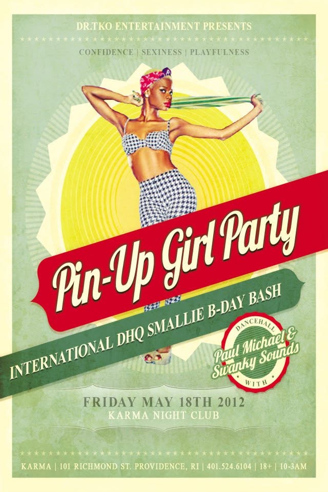 PIN-UP GIRL PARTY — DHQ SMALLIE B-DAY BASH flyer