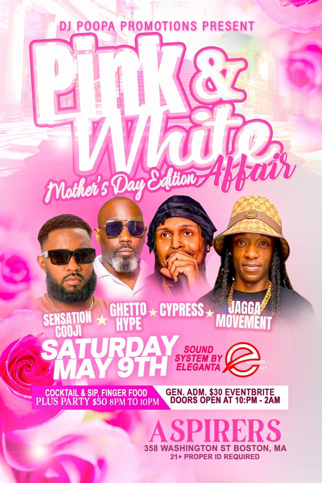 PINK & WHITE AFFAIR — MOTHER'S DAY EDITION flyer