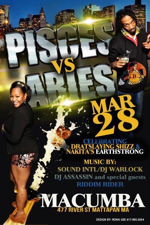 PISCES VS ARIES flyer — Mattapan, MA