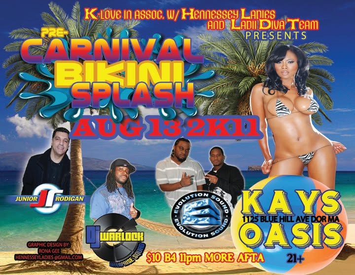 PRE-CARNIVAL BIKINI SPLASH flyer — Dorchester, MA