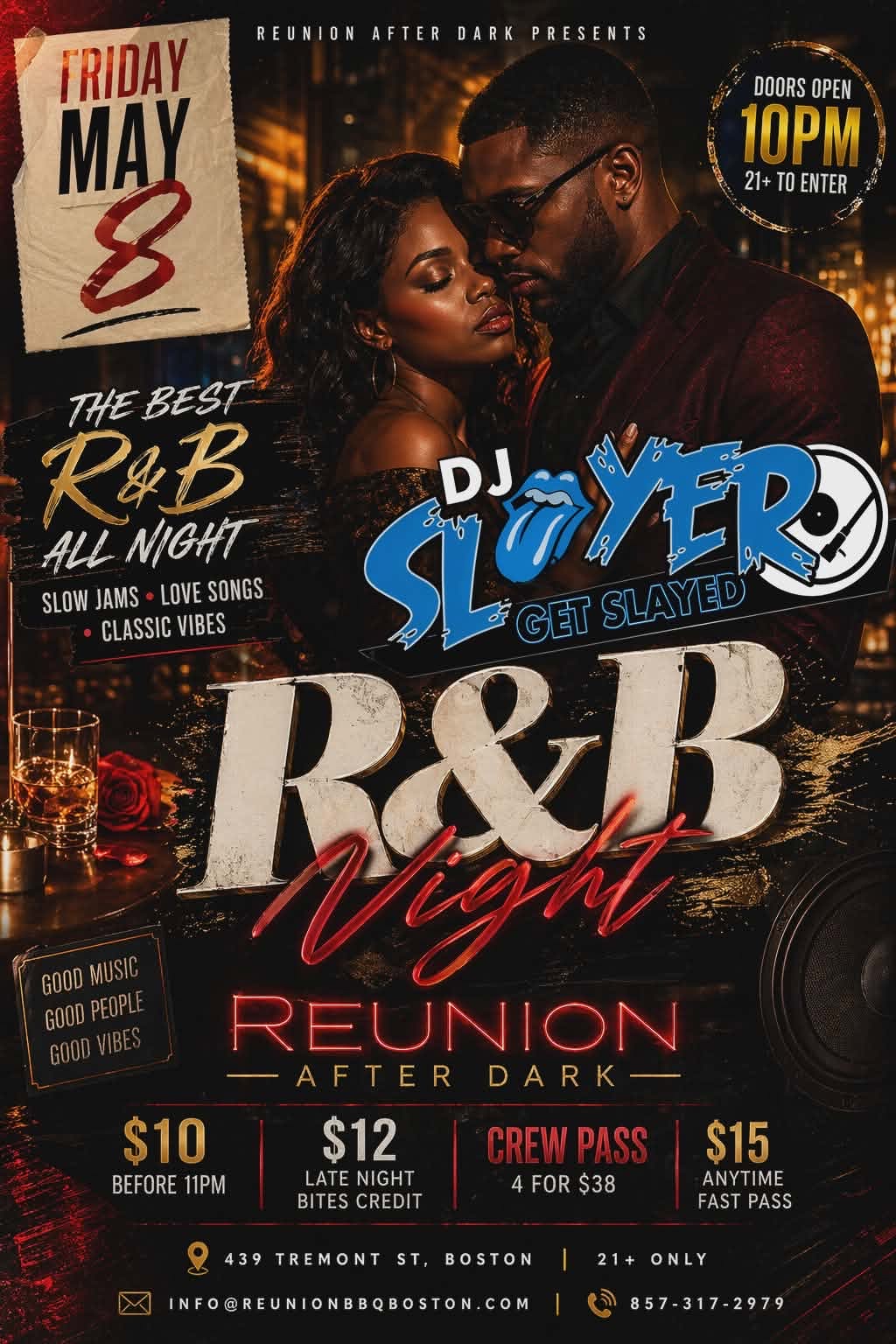 R&B NIGHT — REUNION AFTER DARK flyer