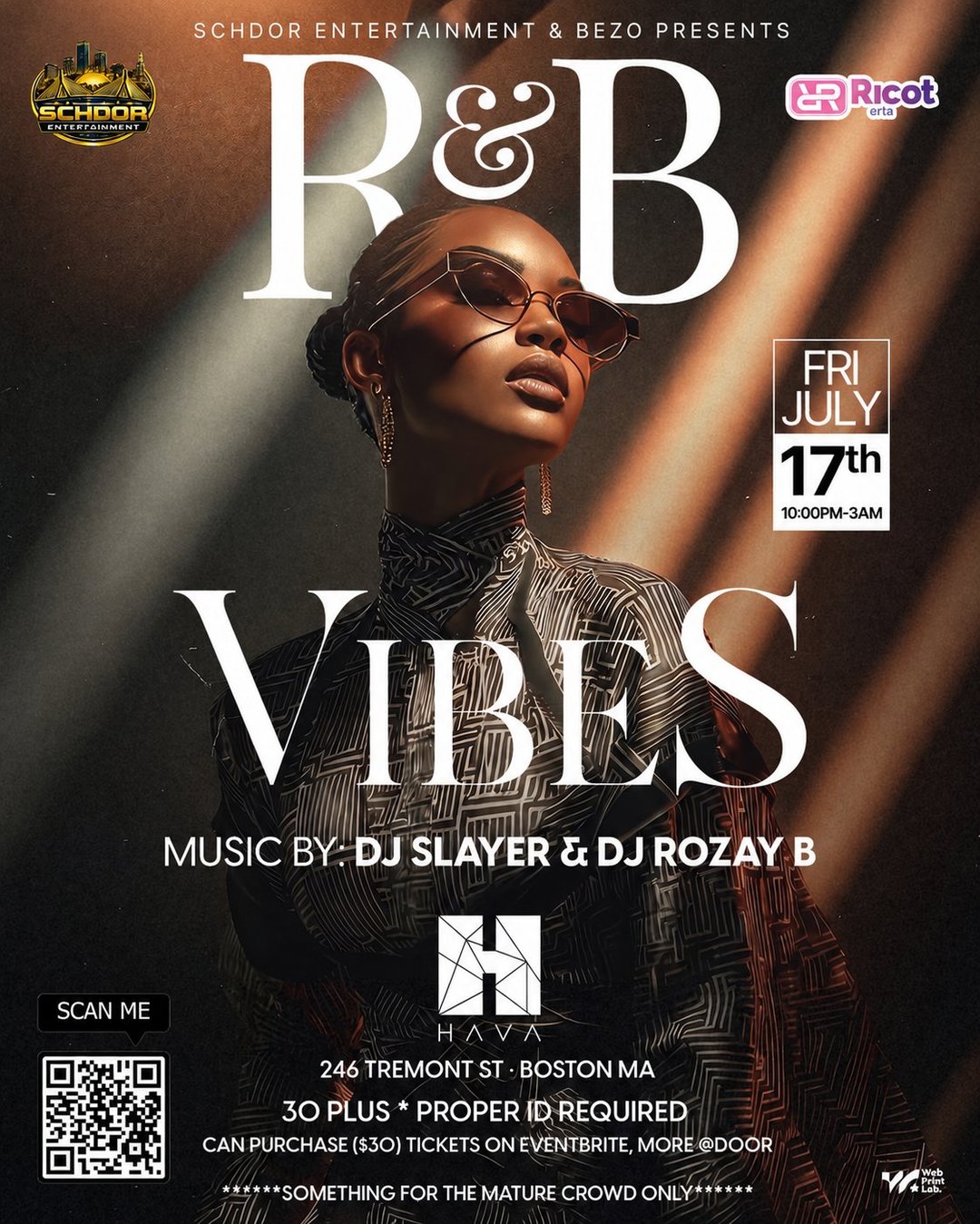 R&B VIBES flyer — Boston, MA