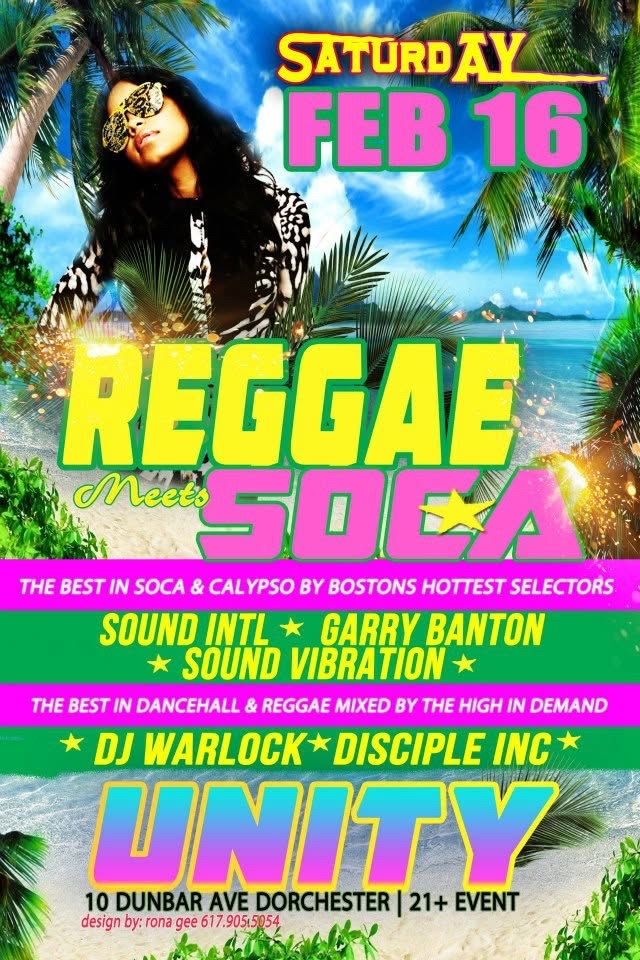 REGGAE MEETS SOCA — FEB 16 flyer