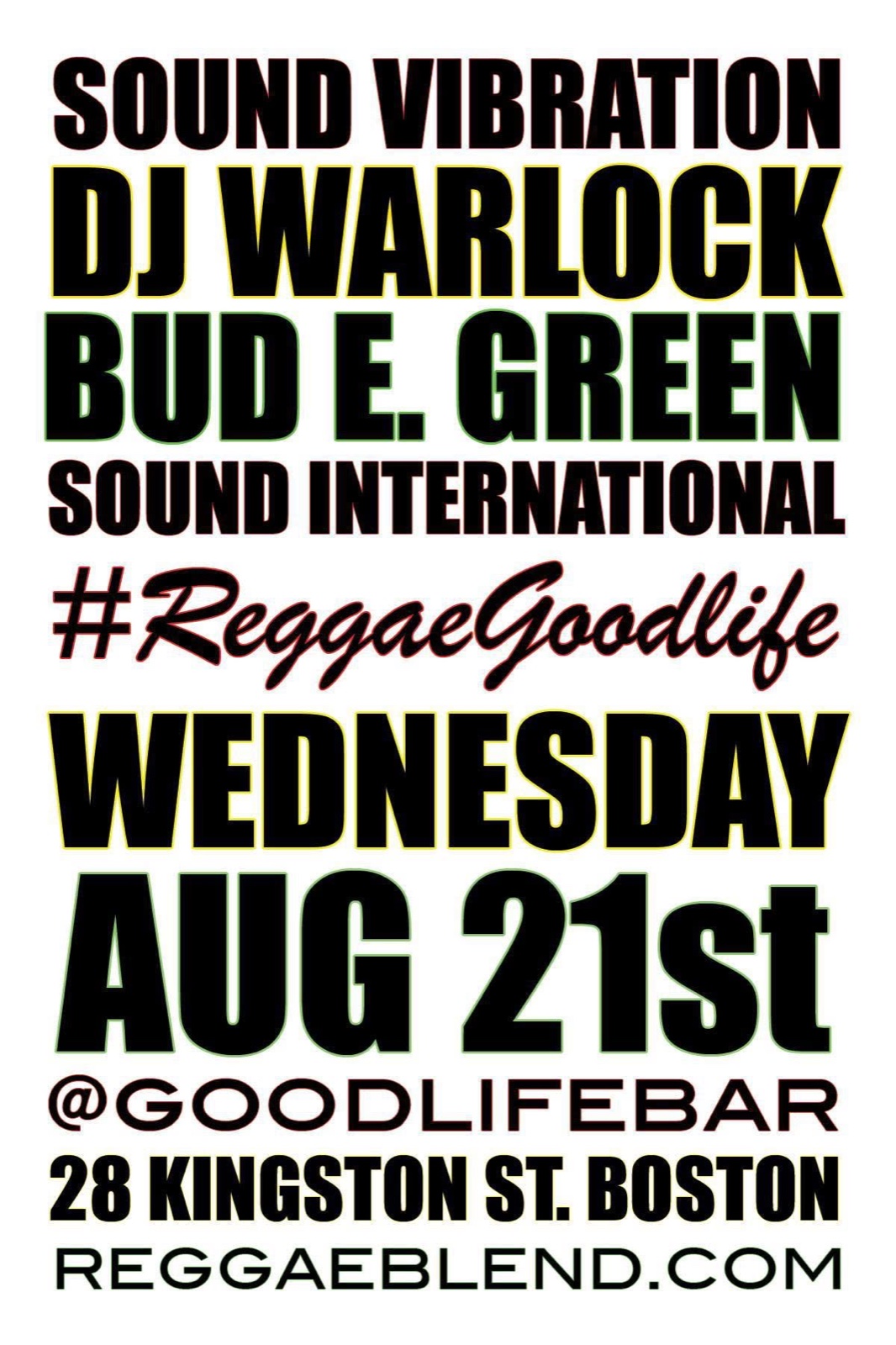 #REGGAEGOODLIFE — CARNIVAL EDITION flyer, back