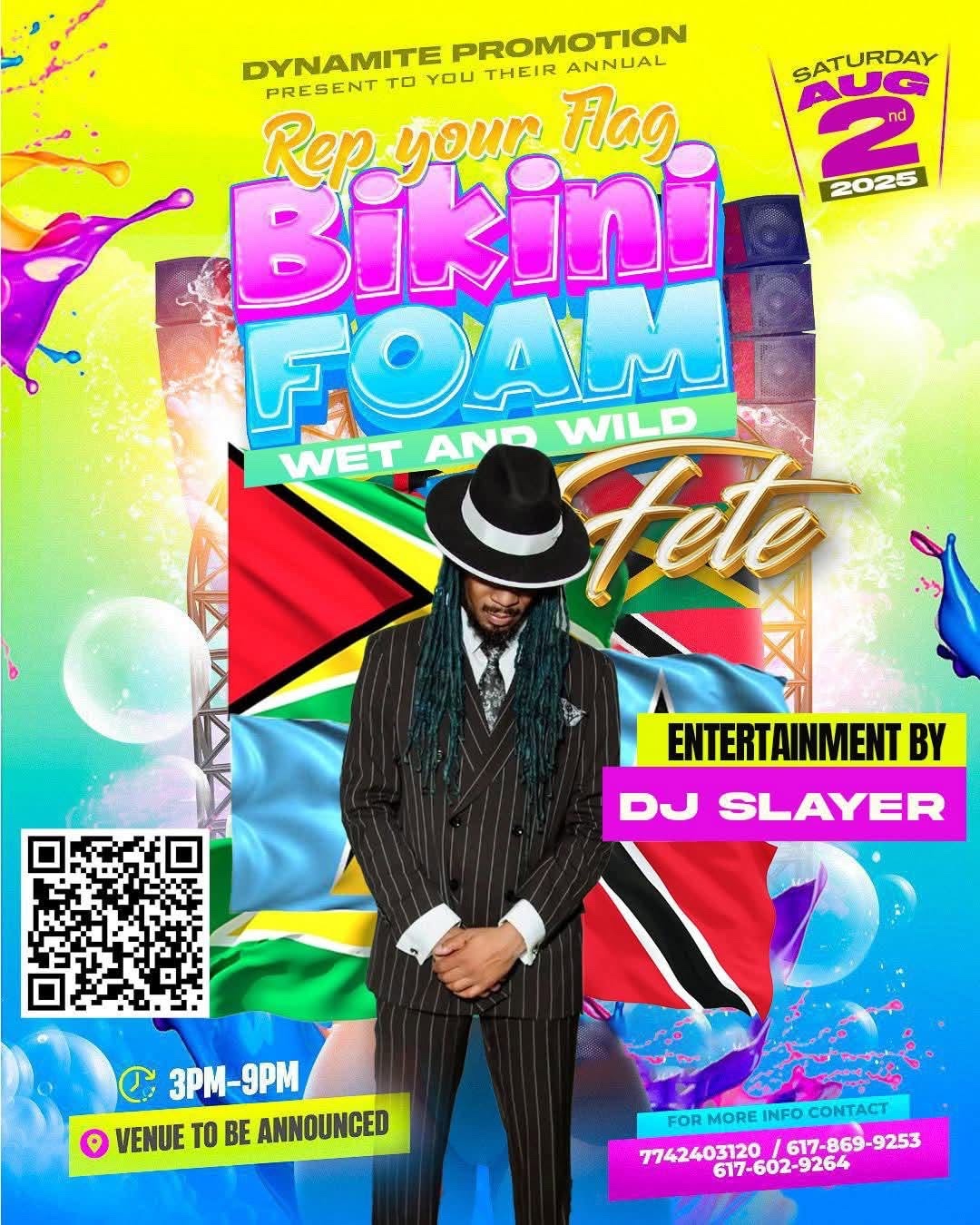 REP YOUR FLAG — BIKINI FOAM WET AND WILD FETE flyer — Boston, MA