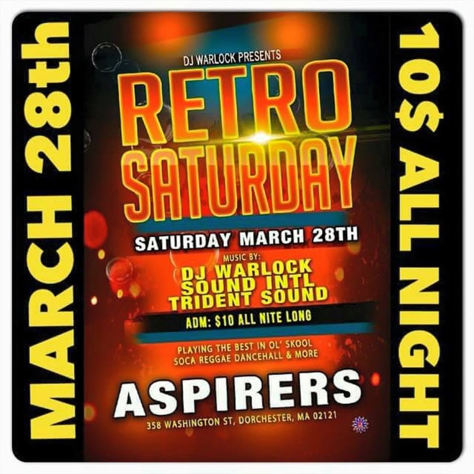 RETRO SATURDAY flyer, back