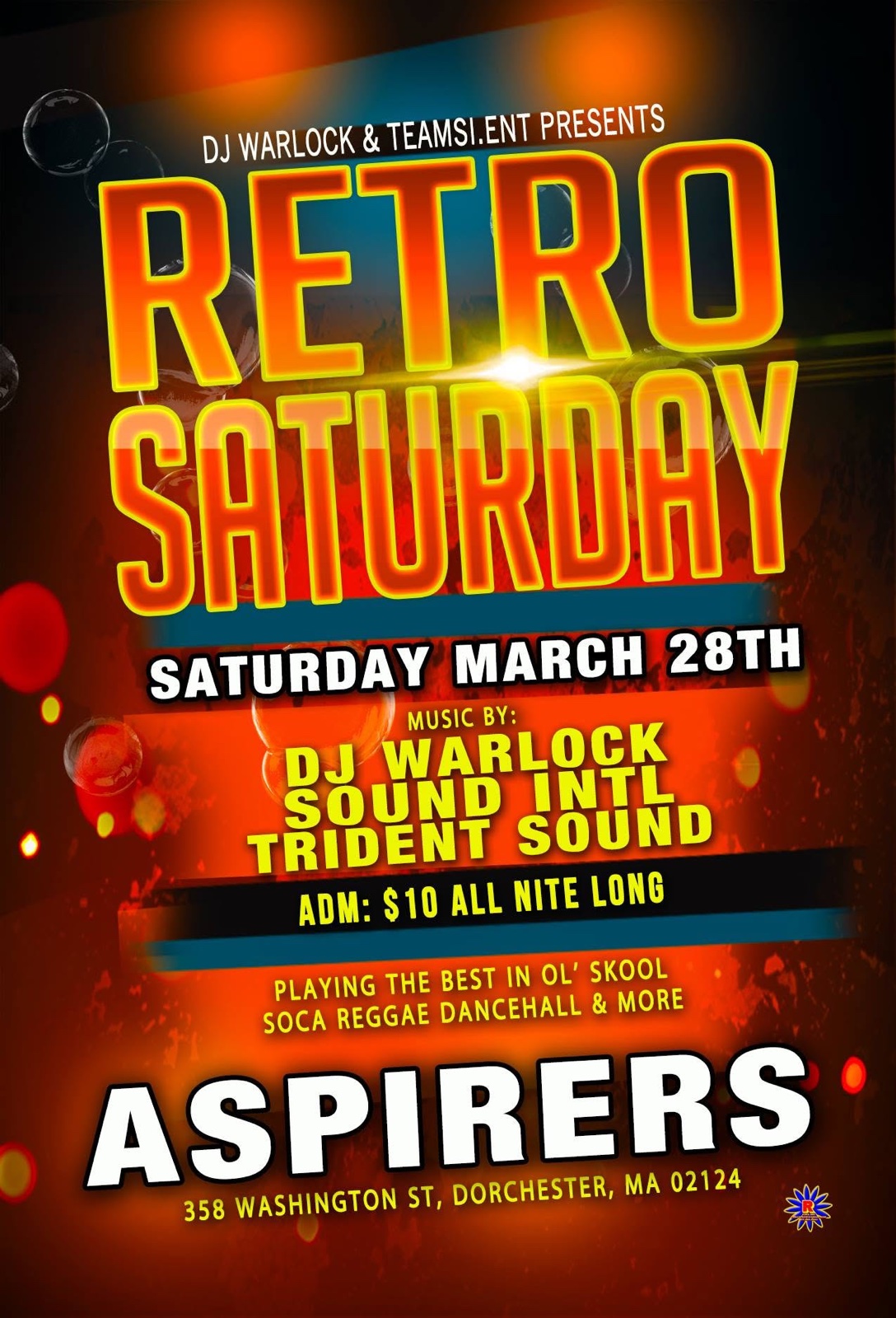 RETRO SATURDAY flyer — Dorchester, MA