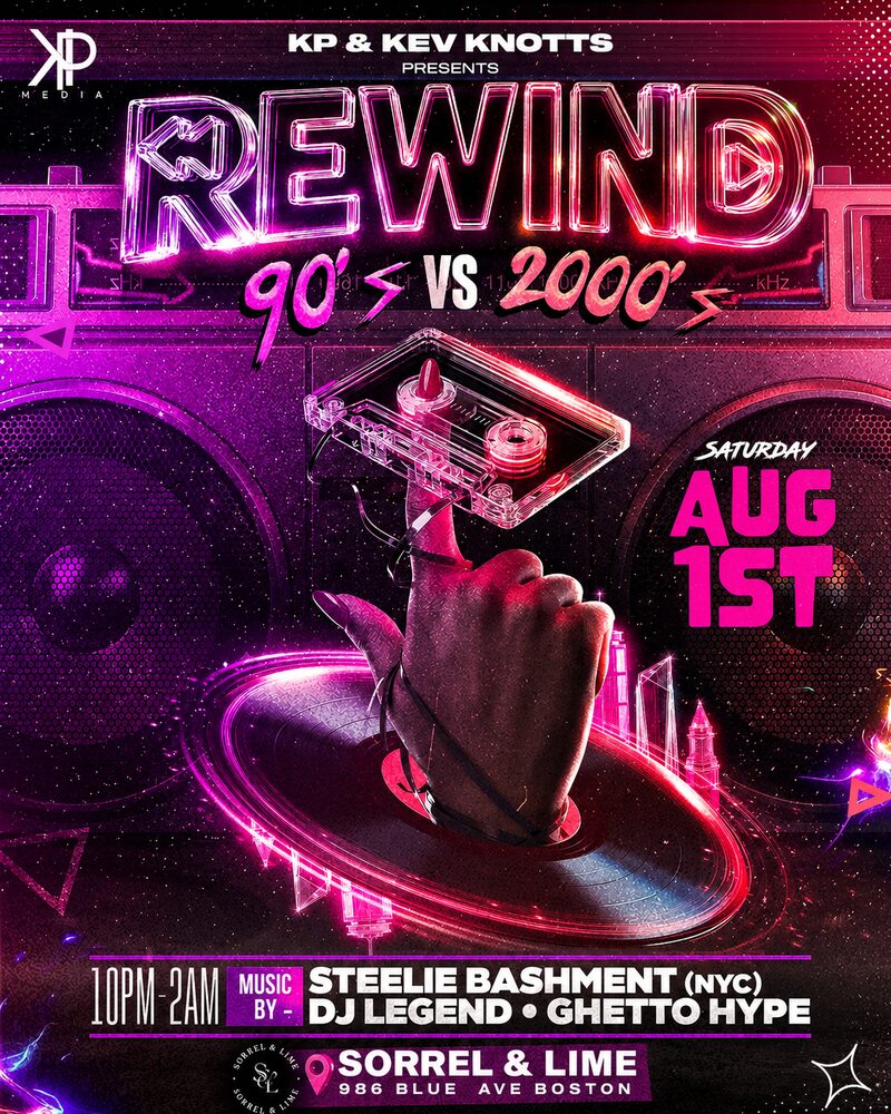 REWIND — 90’s VS 2000’s flyer