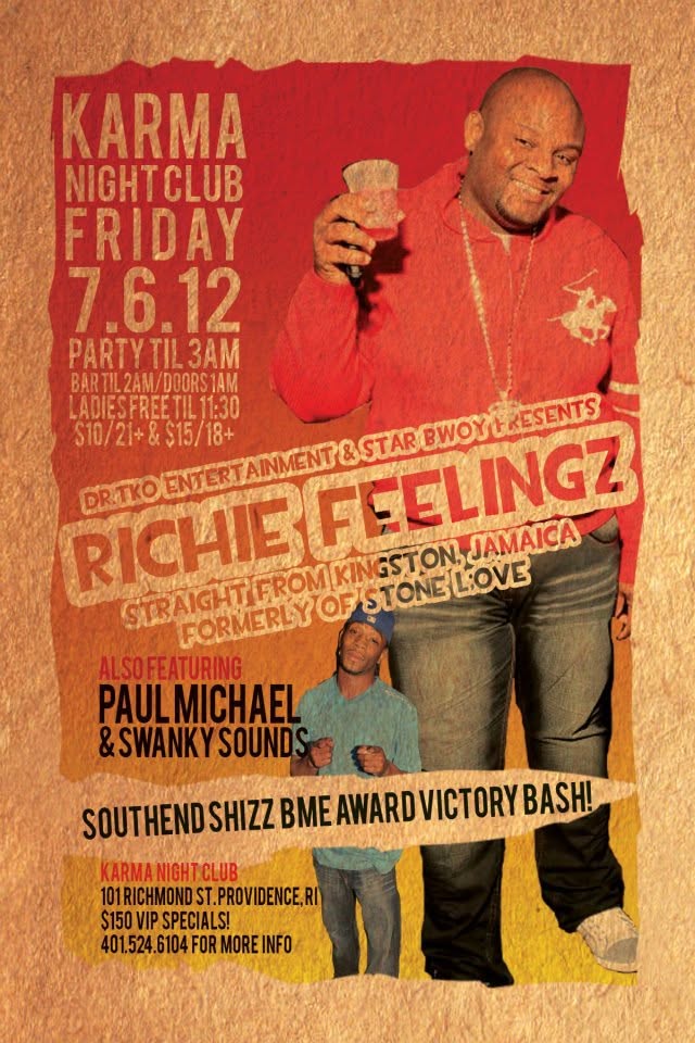 RICHIE FEELINGZ — SOUTHEND SHIZZ BME AWARD VICTORY BASH flyer — Providence, RI
