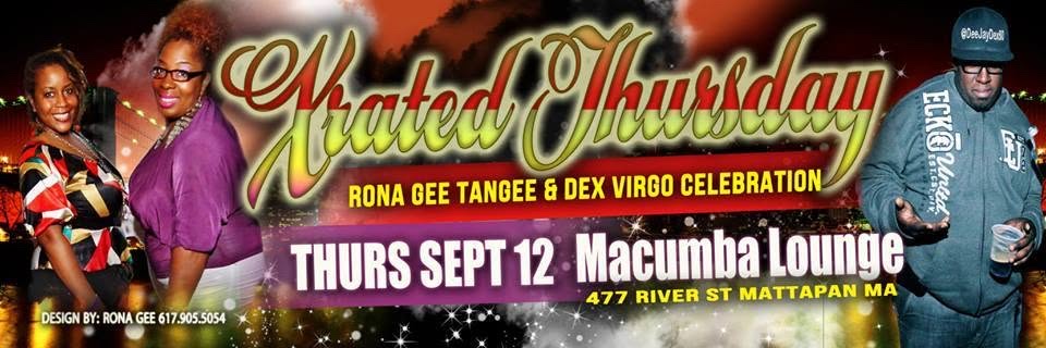 RONA GEE, TANGEE & DEX VIRGO CELEBRATION flyer — Mattapan, MA