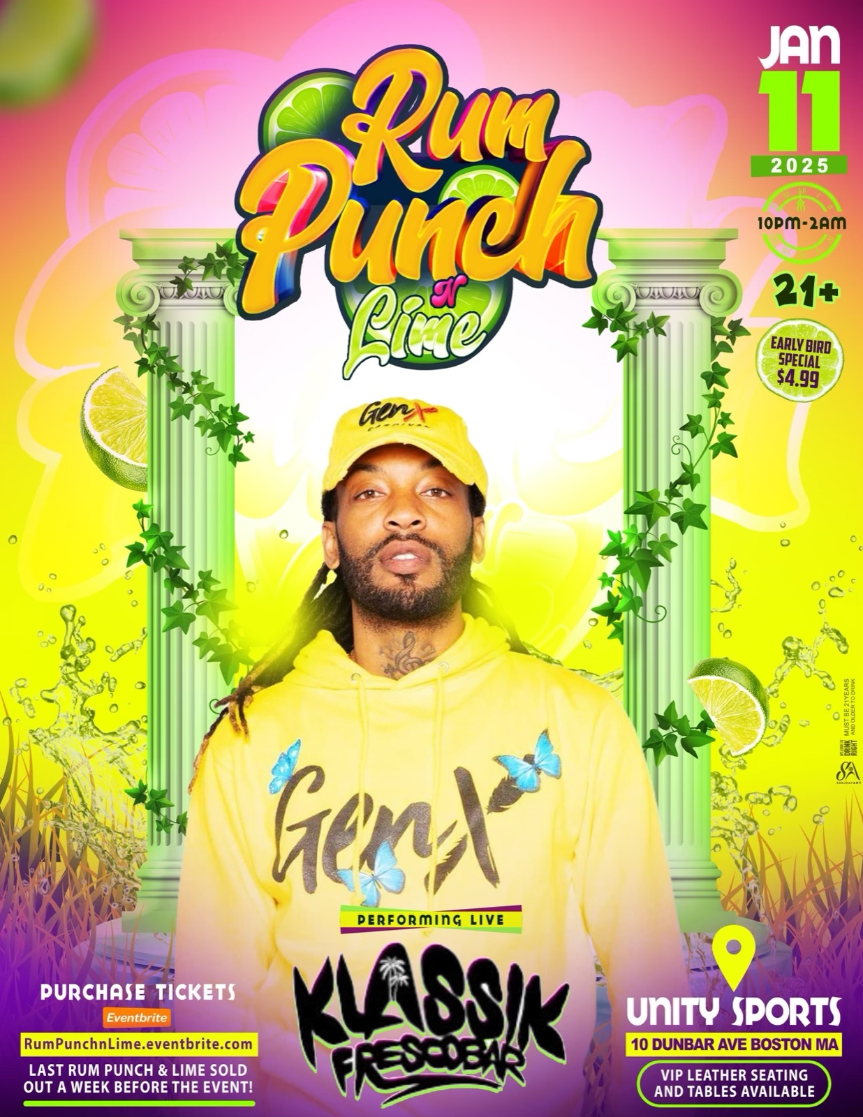 RUM PUNCH & LIME — KLASSIK FRESCOBAR LIVE flyer, back