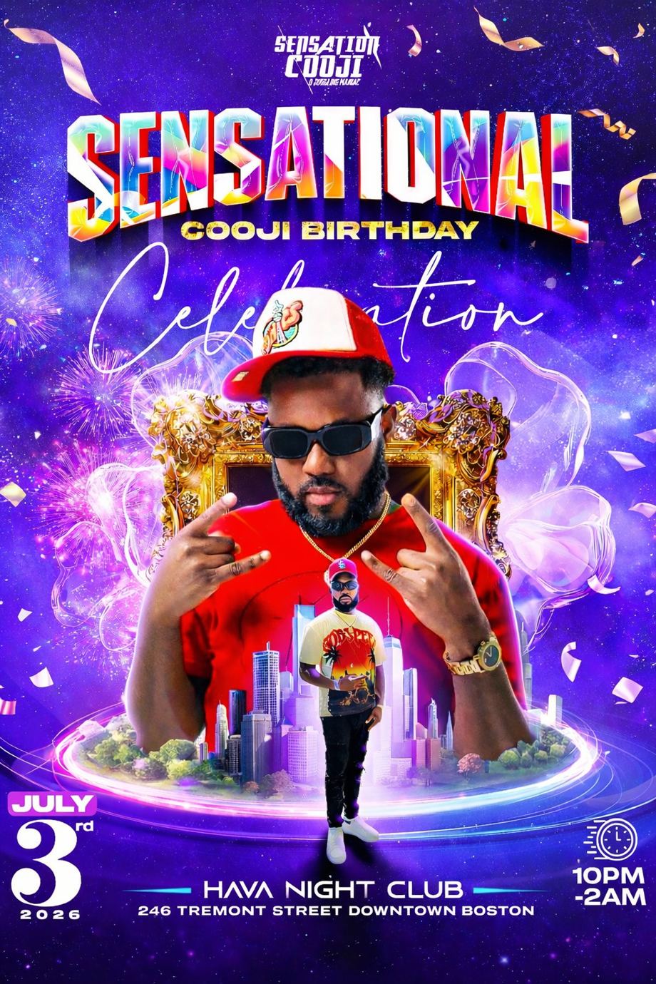 SENSATIONAL — COOJI BIRTHDAY flyer