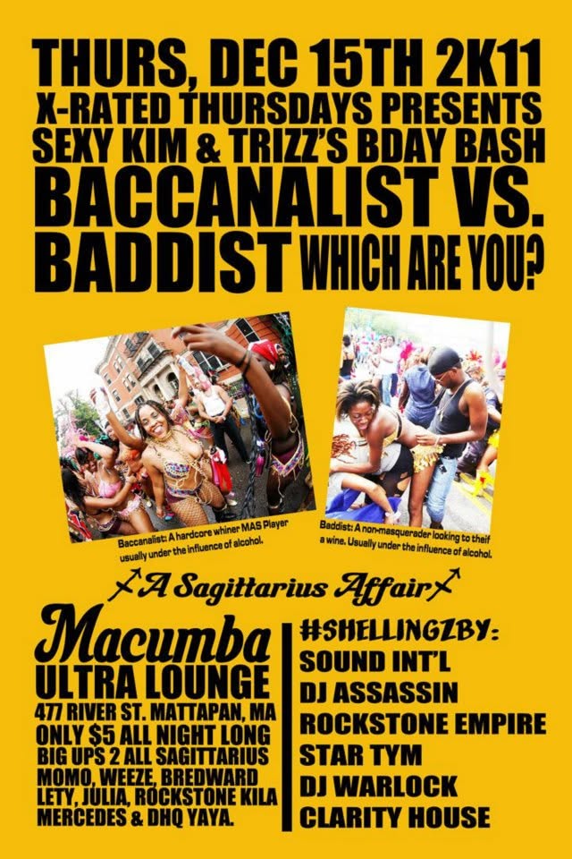 SEXY KIM & TRIZZ'S BIRTHDAY BASH — BACCANALIST VS BADDIST flyer