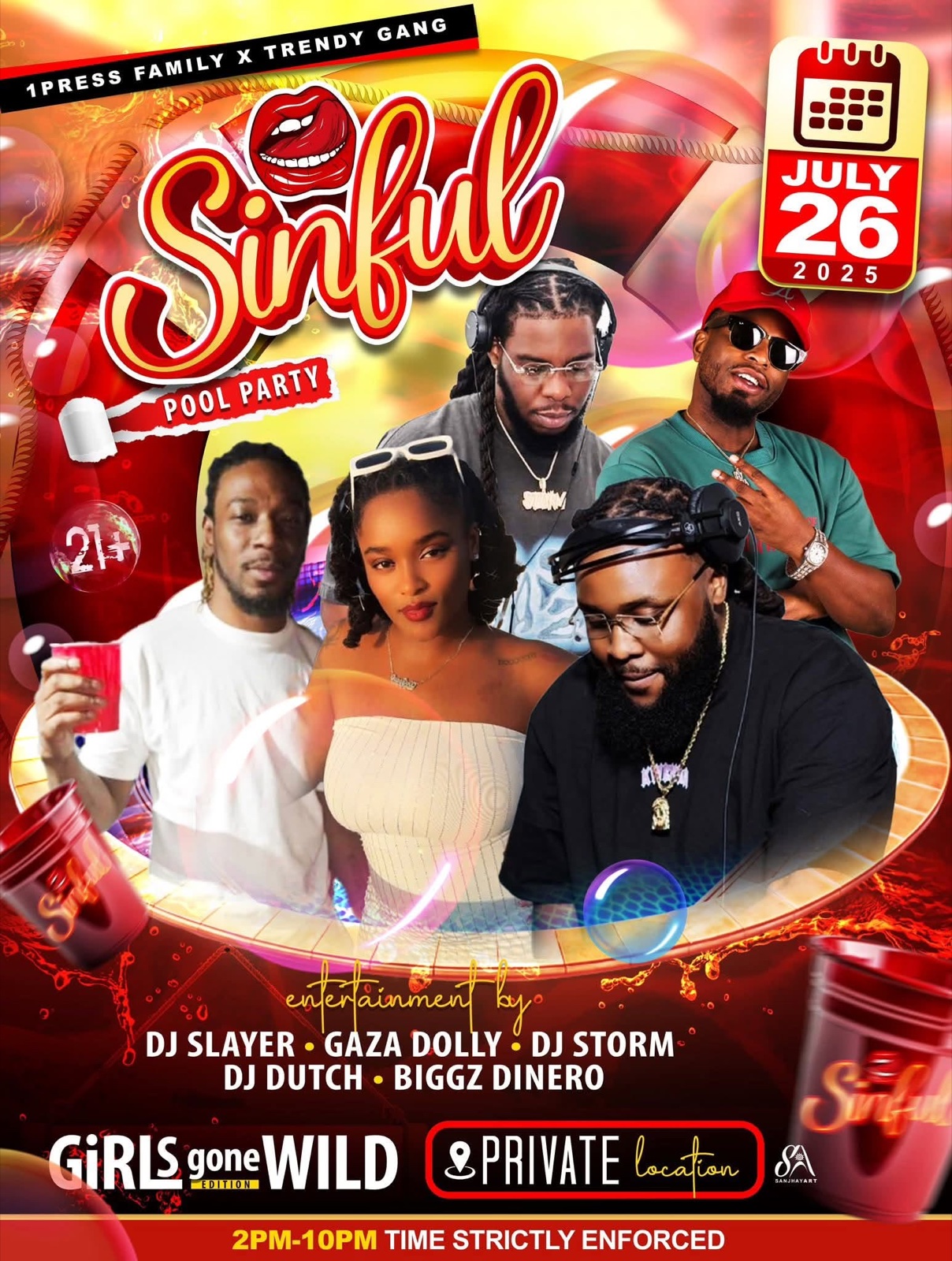 SINFUL POOL PARTY — GIRLS GONE WILD EDITION flyer