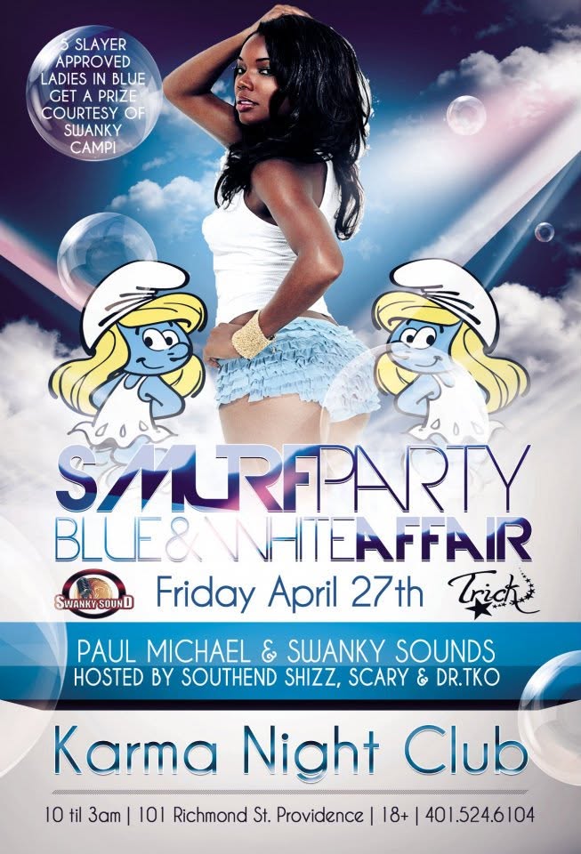 SMURF PARTY — BLUE & WHITE AFFAIR flyer