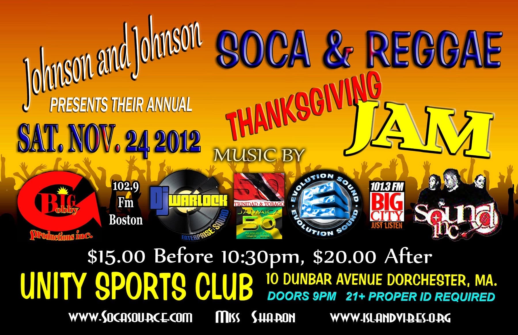 SOCA & REGGAE THANKSGIVING JAM flyer