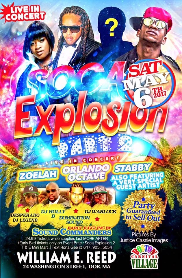 SOCA EXPLOSION PART 2 — ZOELAH, ORLANDO OCTAVE & STABBY flyer