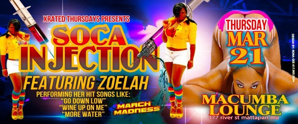 SOCA INJECTION — ZOELAH flyer — Mattapan, MA