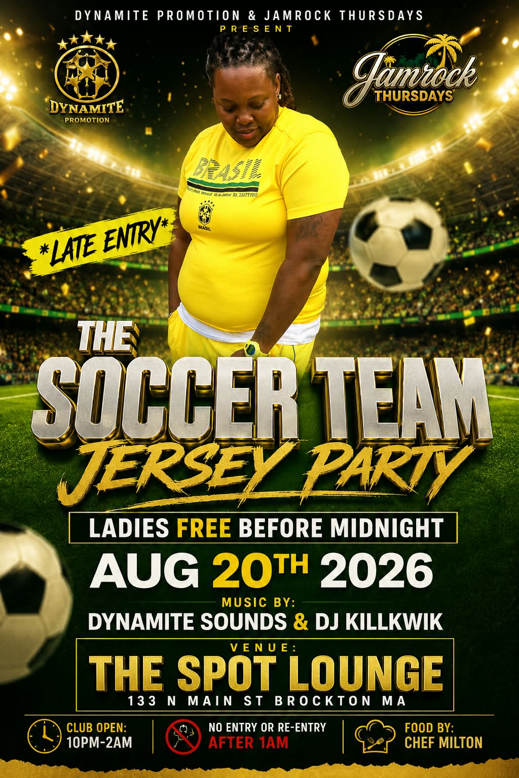 THE SOCCER TEAM JERSEY PARTY flyer