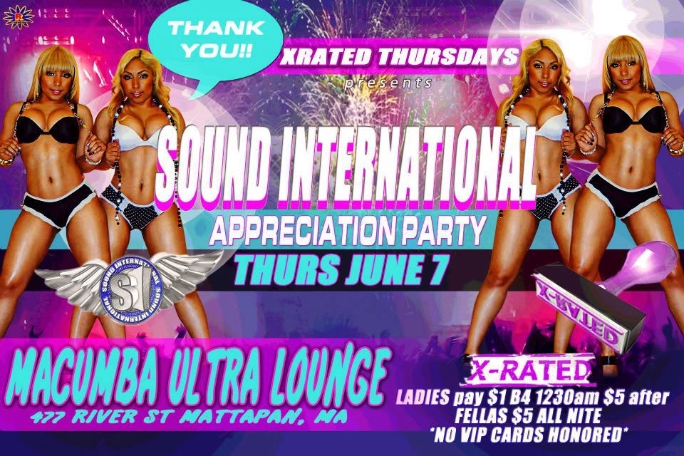 SOUND INTERNATIONAL APPRECIATION PARTY flyer — Mattapan, MA