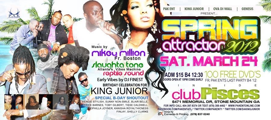 SPRING ATTRACTION 2012 — KING JUNIOR BIRTHDAY flyer