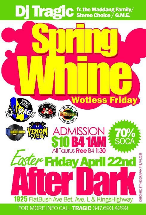 SPRING WHINE — WOTLESS FRIDAY flyer