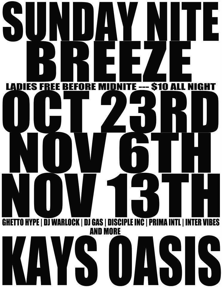 SUNDAY NITE BREEZE flyer