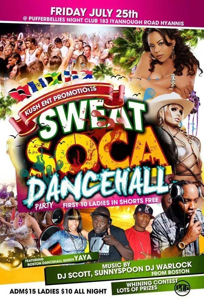 SWEAT SOCA DANCEHALL PARTY flyer