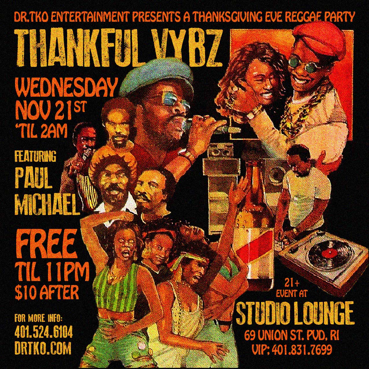 THANKFUL VYBZ — THANKSGIVING EVE REGGAE PARTY flyer