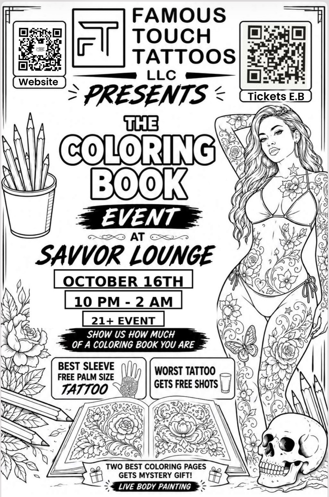 THE COLORING BOOK EVENT flyer — Boston, MA