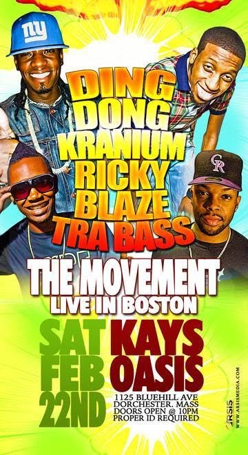THE MOVEMENT LIVE IN BOSTON — DING DONG, KRANIUM, RICKY BLAZE & TRA BASS flyer