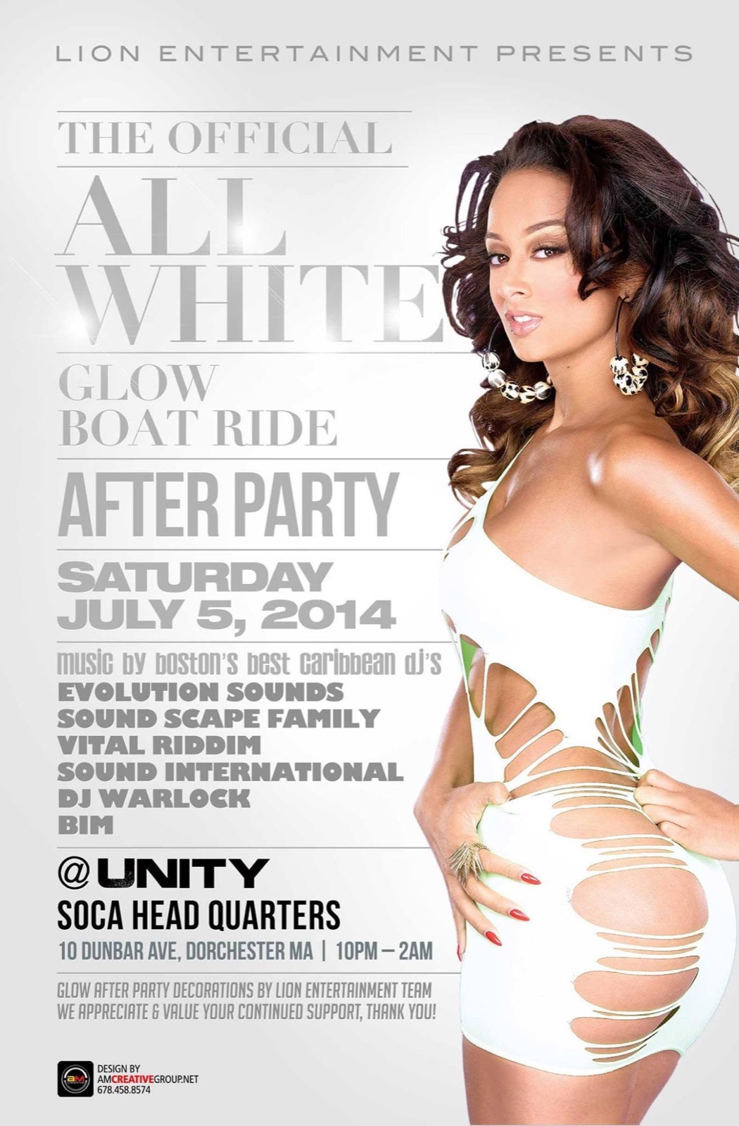 THE OFFICIAL ALL WHITE GLOW BOAT RIDE AFTER PARTY flyer