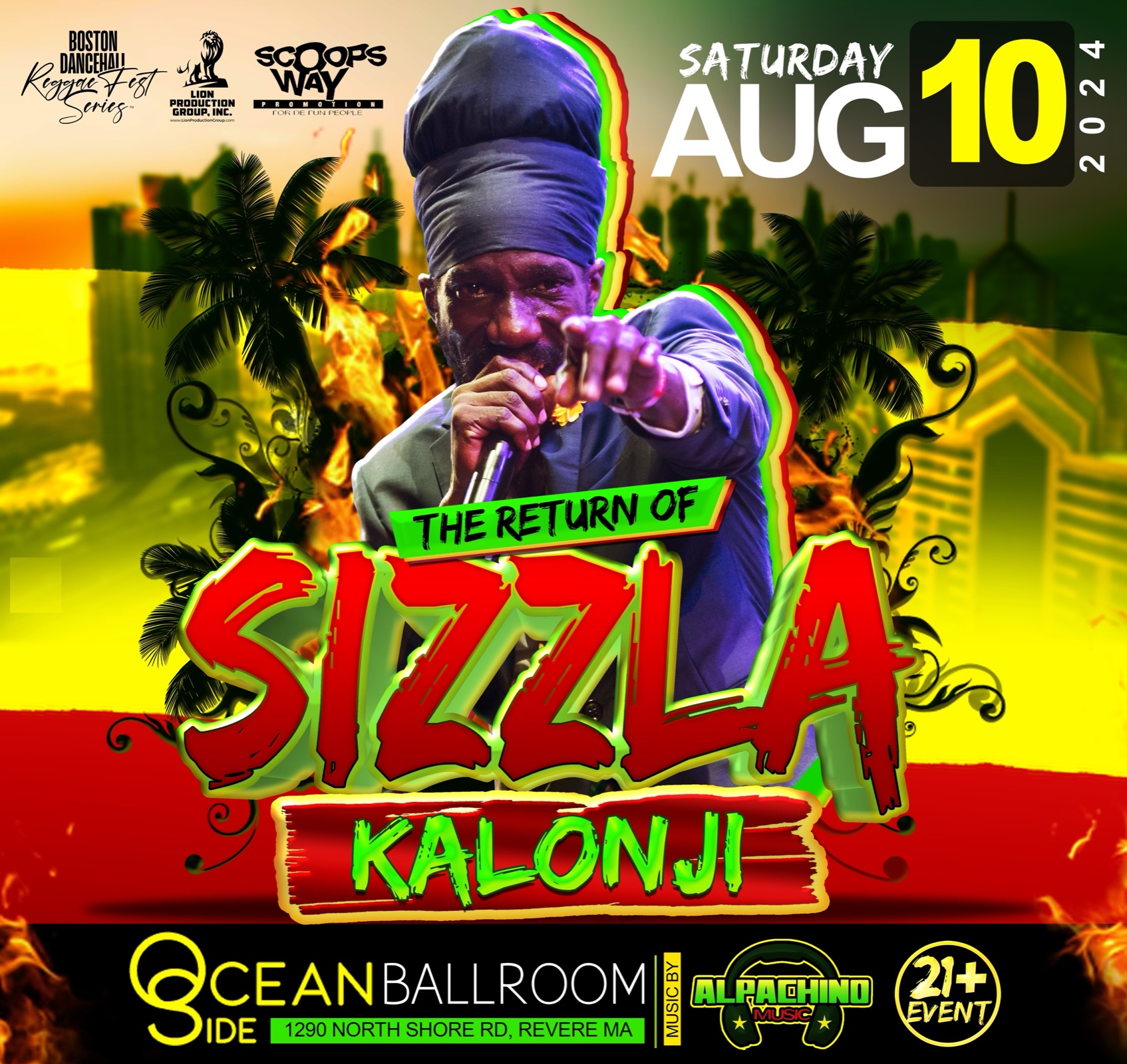 THE RETURN OF SIZZLA KALONJI flyer, back