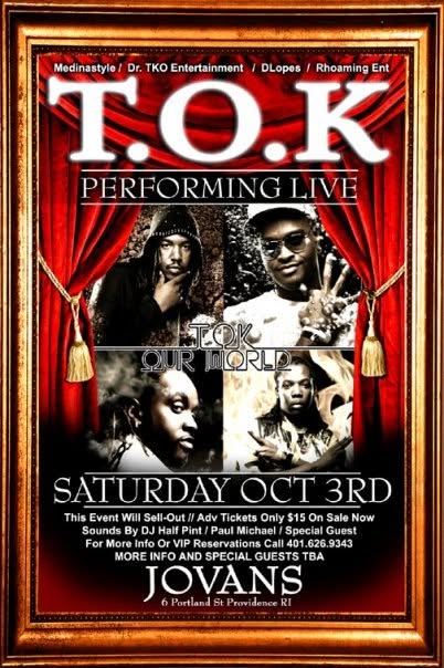 T.O.K — PERFORMING LIVE flyer