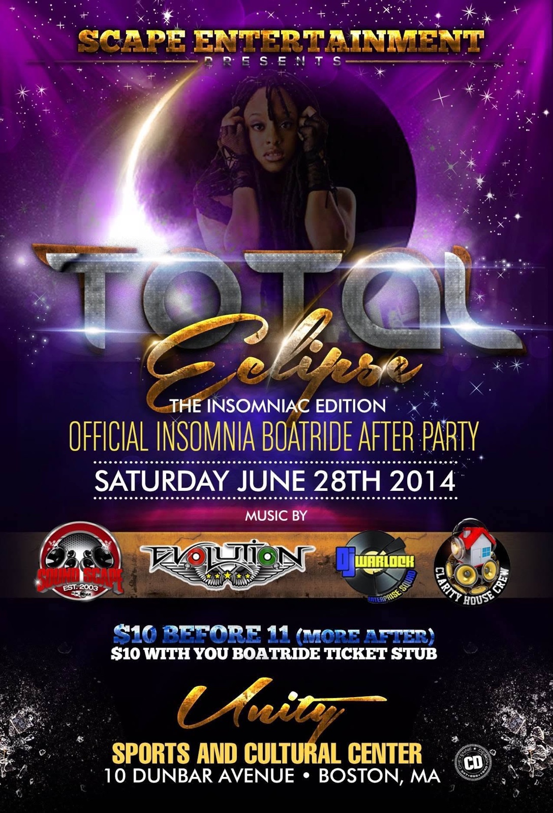 TOTAL ECLIPSE — THE INSOMNIAC EDITION flyer — Dorchester, MA