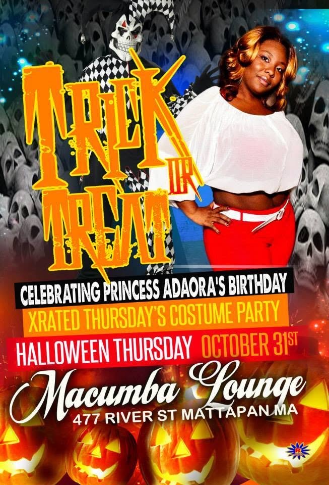 TRICK OR TREAT — PRINCESS ADAORA'S BIRTHDAY COSTUME PARTY flyer — Mattapan, MA