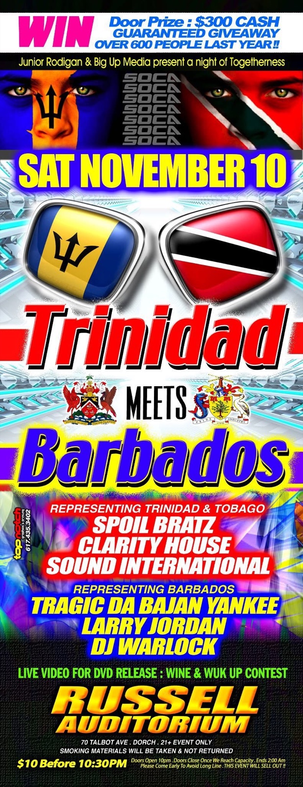 TRINIDAD MEETS BARBADOS — A NIGHT OF TOGETHERNESS flyer