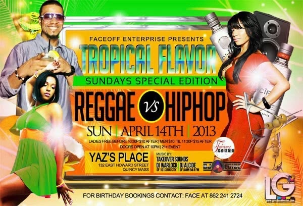 TROPICAL FLAVOR SUNDAYS — REGGAE VS HIP HOP flyer