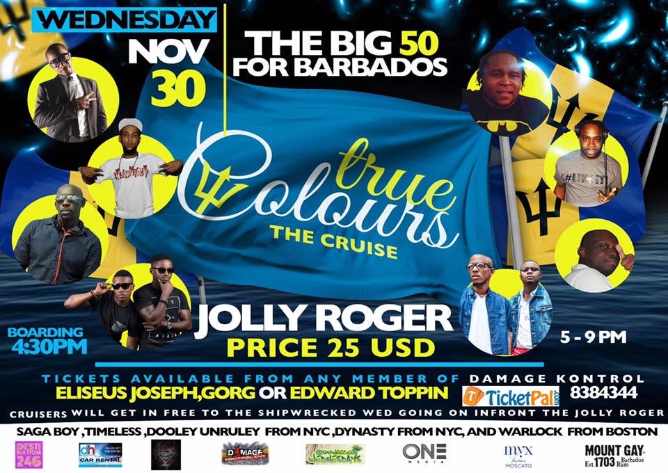 TRUE COLOURS — THE CRUISE, THE BIG 50 FOR BARBADOS flyer
