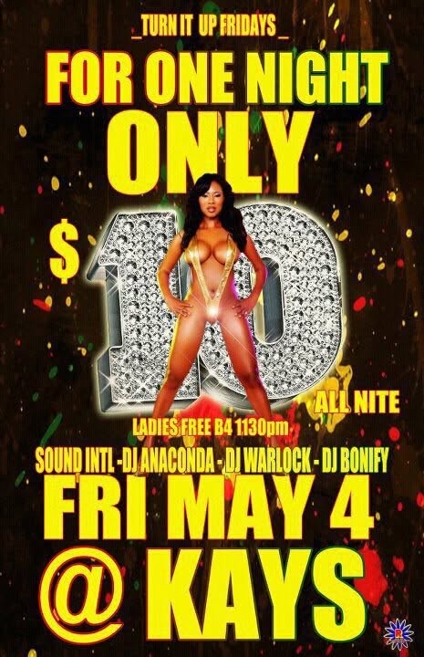 TURN IT UP FRIDAYS — ONE NIGHT ONLY flyer