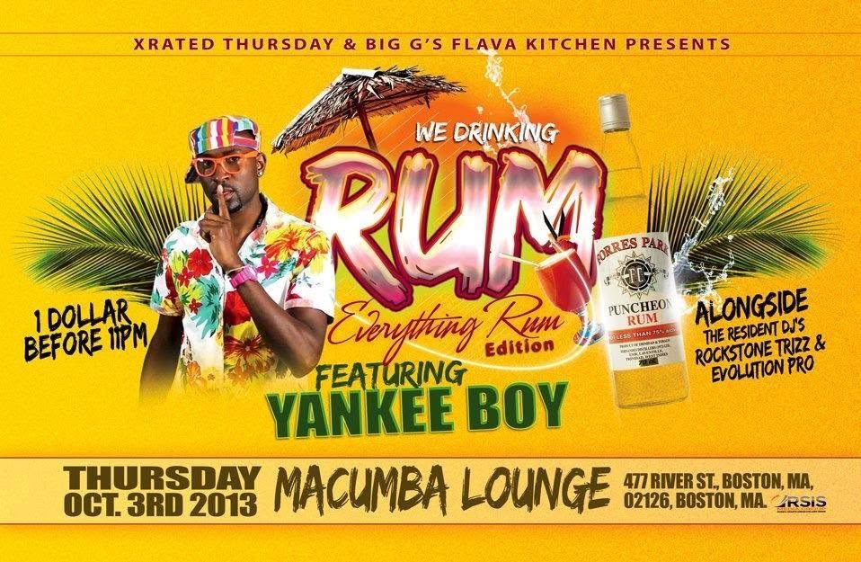 WE DRINKING RUM — EVERYTHING RUM EDITION, YANKEE BOY flyer