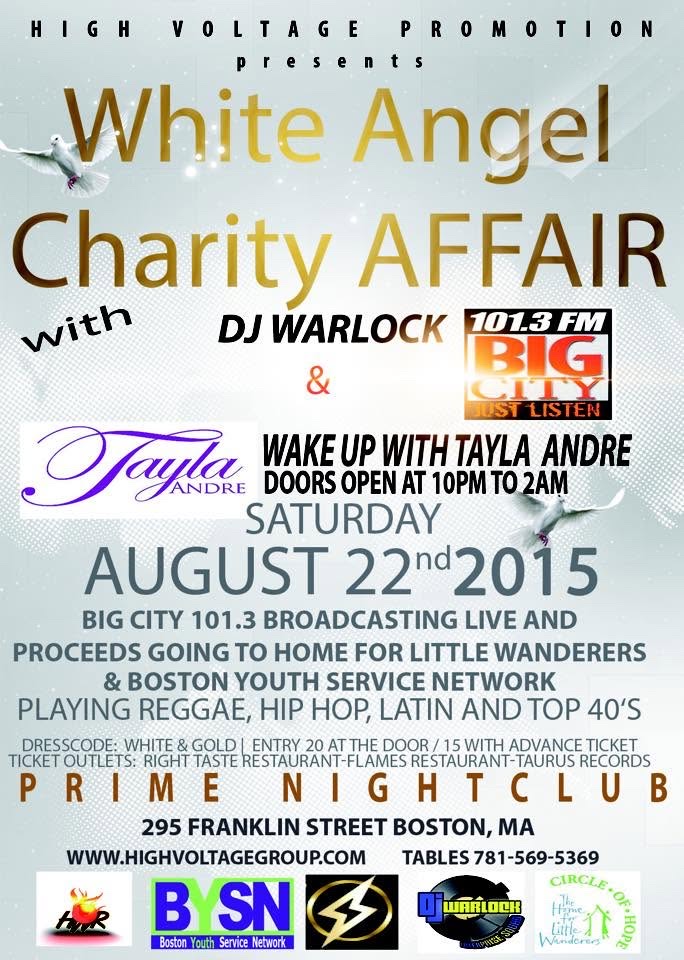 WHITE ANGEL CHARITY AFFAIR flyer — Boston, MA
