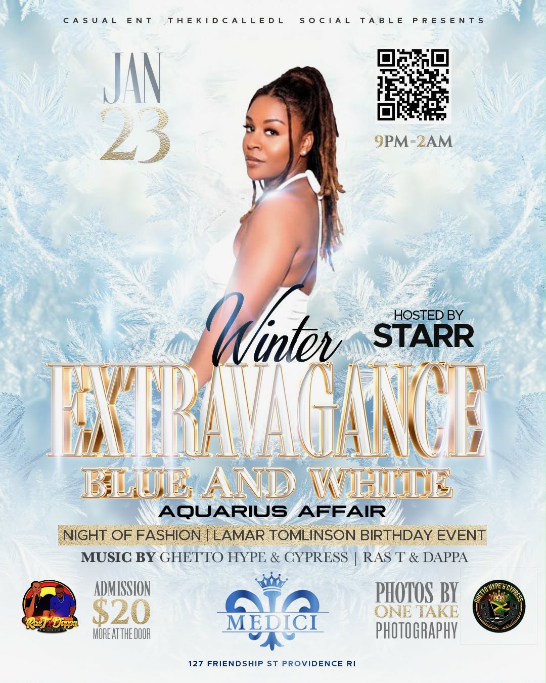 WINTER EXTRAVAGANCE — BLUE AND WHITE AQUARIUS AFFAIR flyer