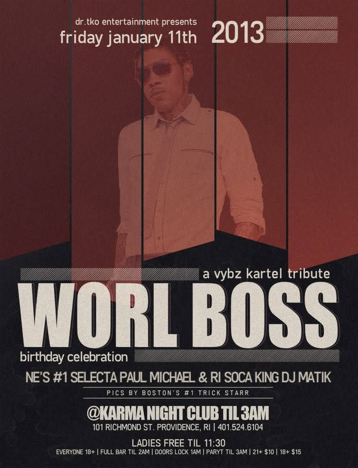 WORL BOSS — A VYBZ KARTEL TRIBUTE BIRTHDAY CELEBRATION flyer